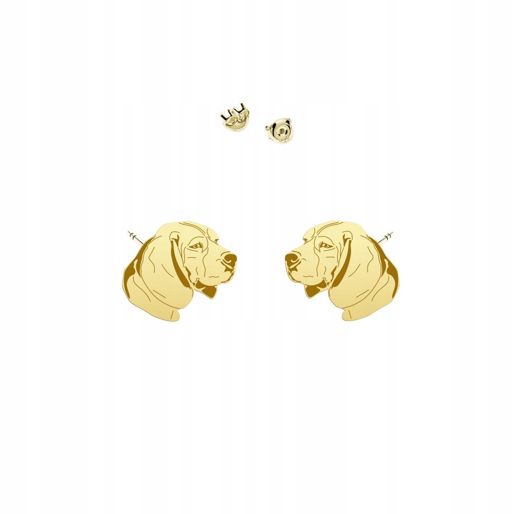 Kolczyki Beagle Wkrętki Złote 925 Biżuteria Prezent DEDYKACJA GRATIS