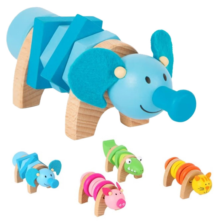 Kolorowe zwierzątko drewniane układanka puzzle Small Foot