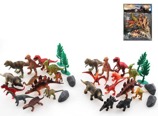FIGURKI DINOZAURÓW 16 SZTUK 14886 MADEJ