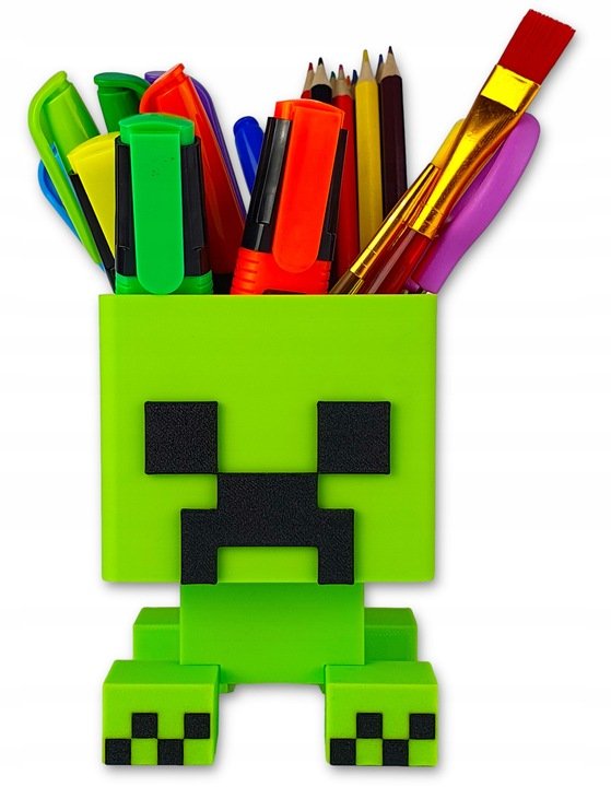 ORGANIZER NA KREDKI MINECRAFT CREEPER DUŻY POJEMNIK NA BIURKO DLA DZIECKA