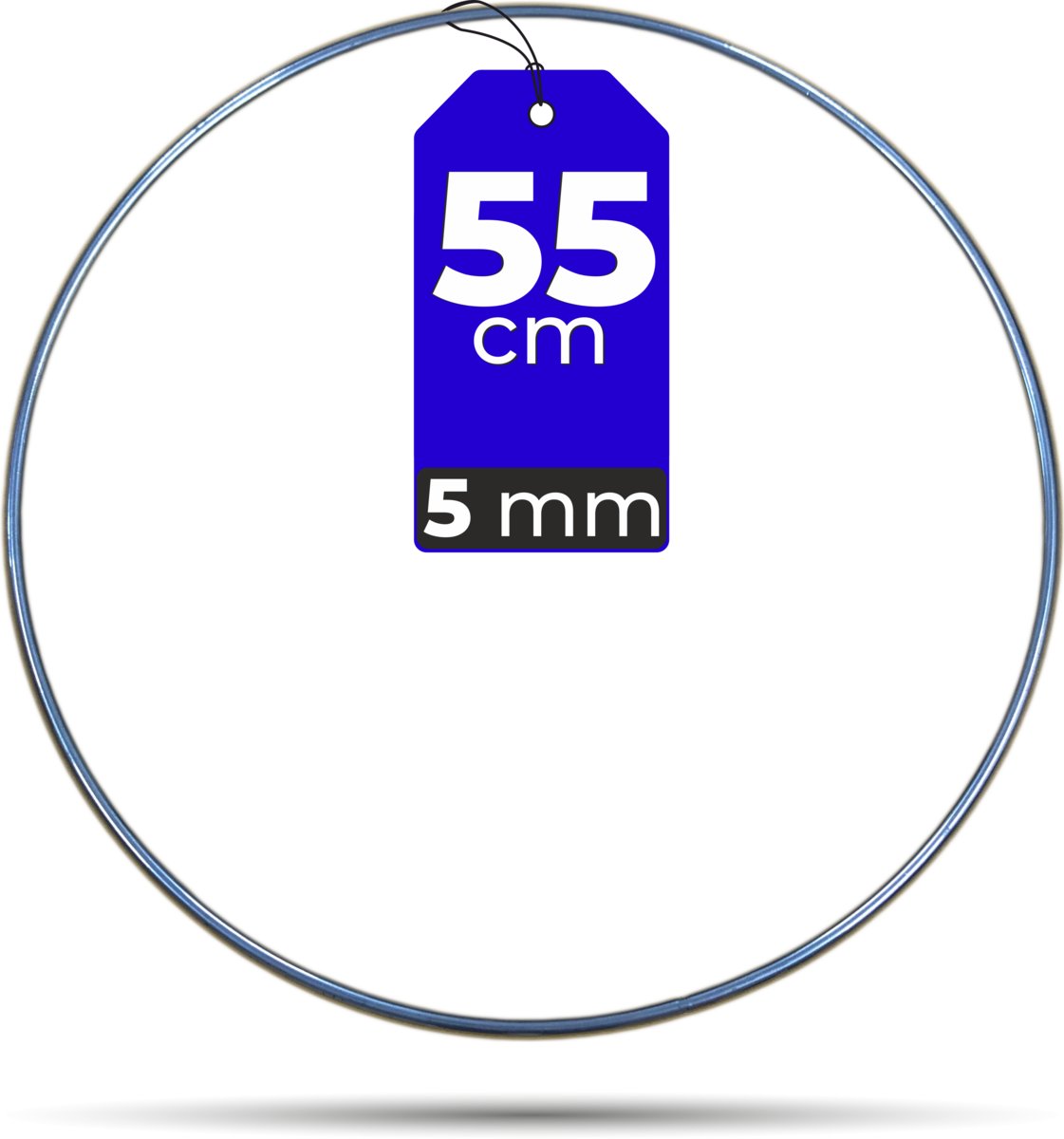 Obręcz metalowa GRUBA SREBRNA 55 cm 5 mm makrama