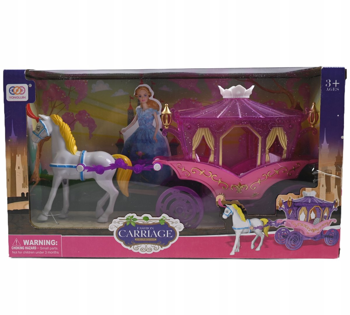 KARETA Z KONIEM KAROCA KSIĘŻNICZKI BAJKOWY POJAZD DLA LALKI