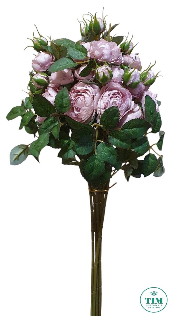 RÓŻA GAŁĄZKA 50 CM BRUDNY RÓŻ 6 SZT
