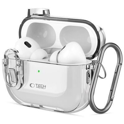 Etui na słuchawki TECH-PROTECT Slim Hook do Apple Airpods Pro 1/2 Przezroczysty