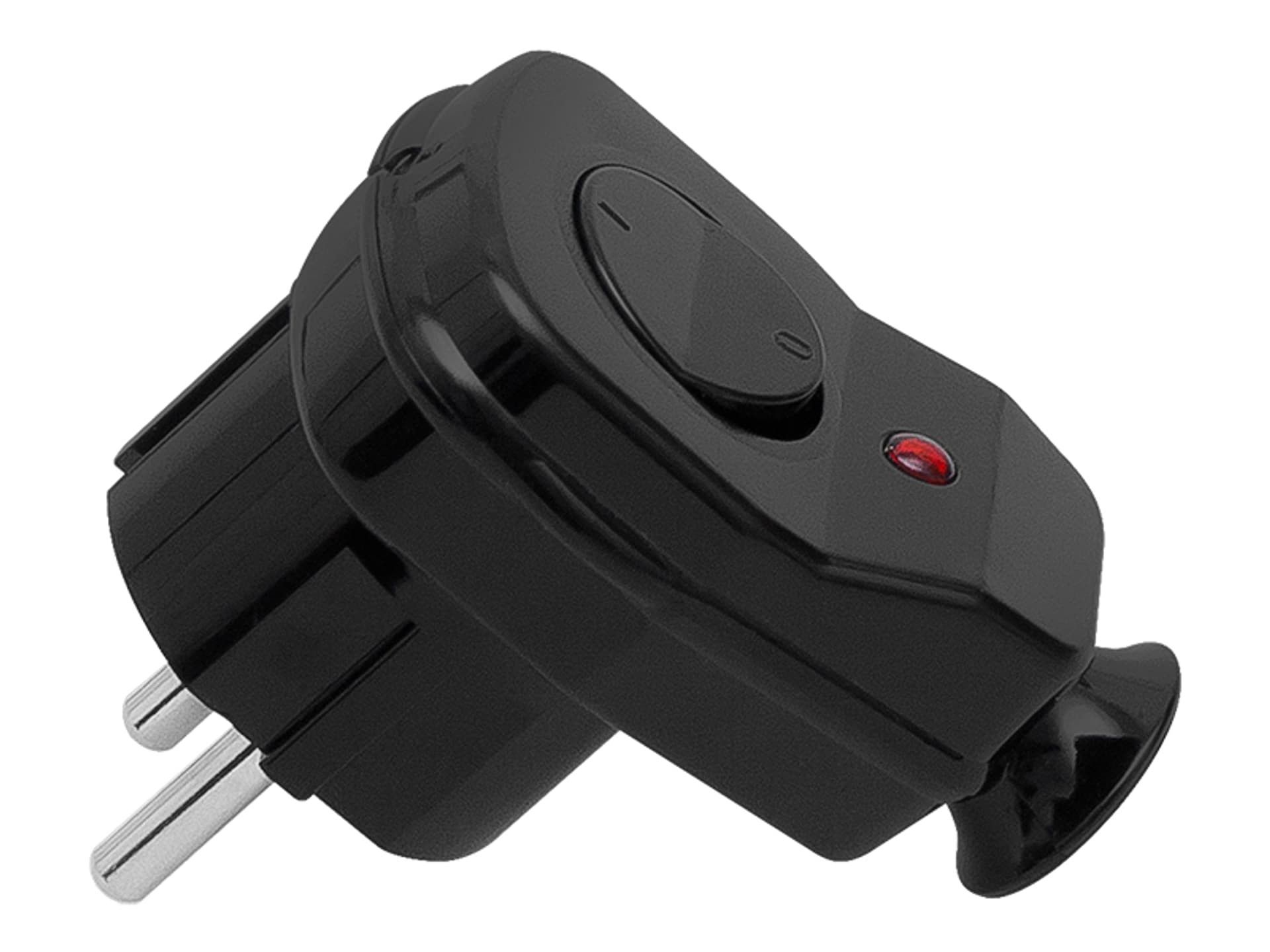 Blow 2399# Wtyczka wt-16us/łk kątowa czarna z przełącznikiem+dioda