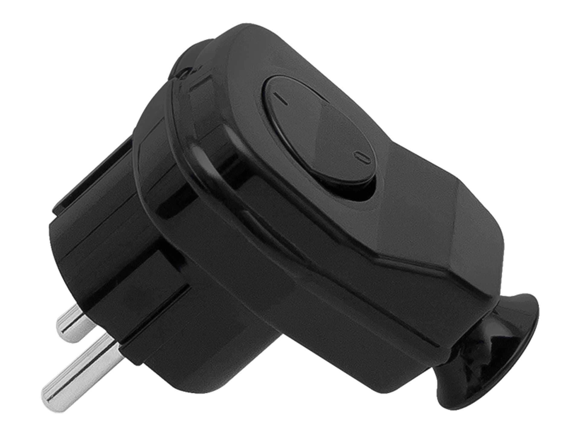 Blow 2594# Wtyczka wt-16u/łk kątowa czarna z przełącznikiem
