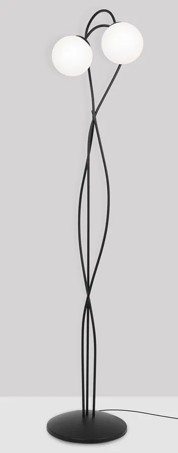 Nowoczesna lampa podłogowa z dwoma kloszami - 10X A719 M0-P89