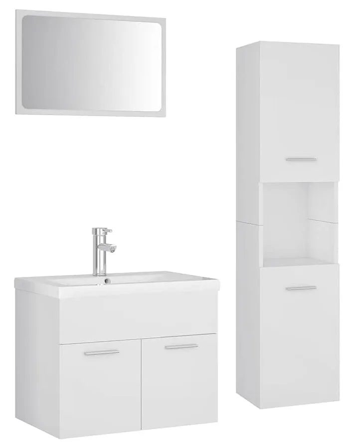 Podwieszane meble łazienkowe z umywalką 60 cm biały mat L1-D31