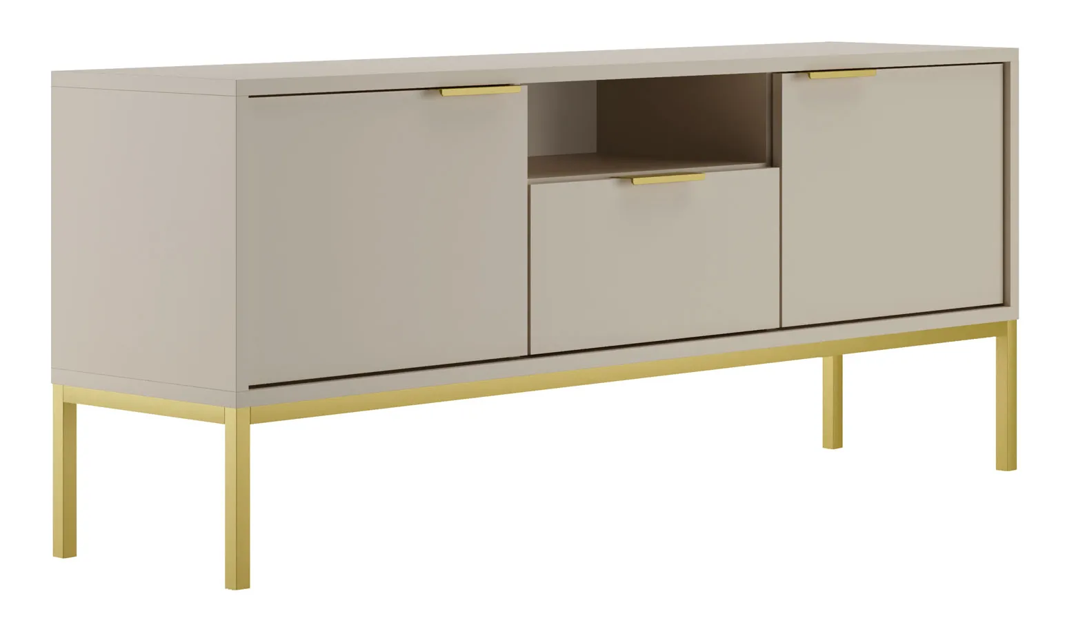 Szafka RTV na złotych nóżkach 135 cm kaszmir S1-G40