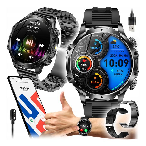 Smartwatch Zegarek Męski Rozmowy Menu Pl 700 Mah Watch Wodoodporny + Gratis