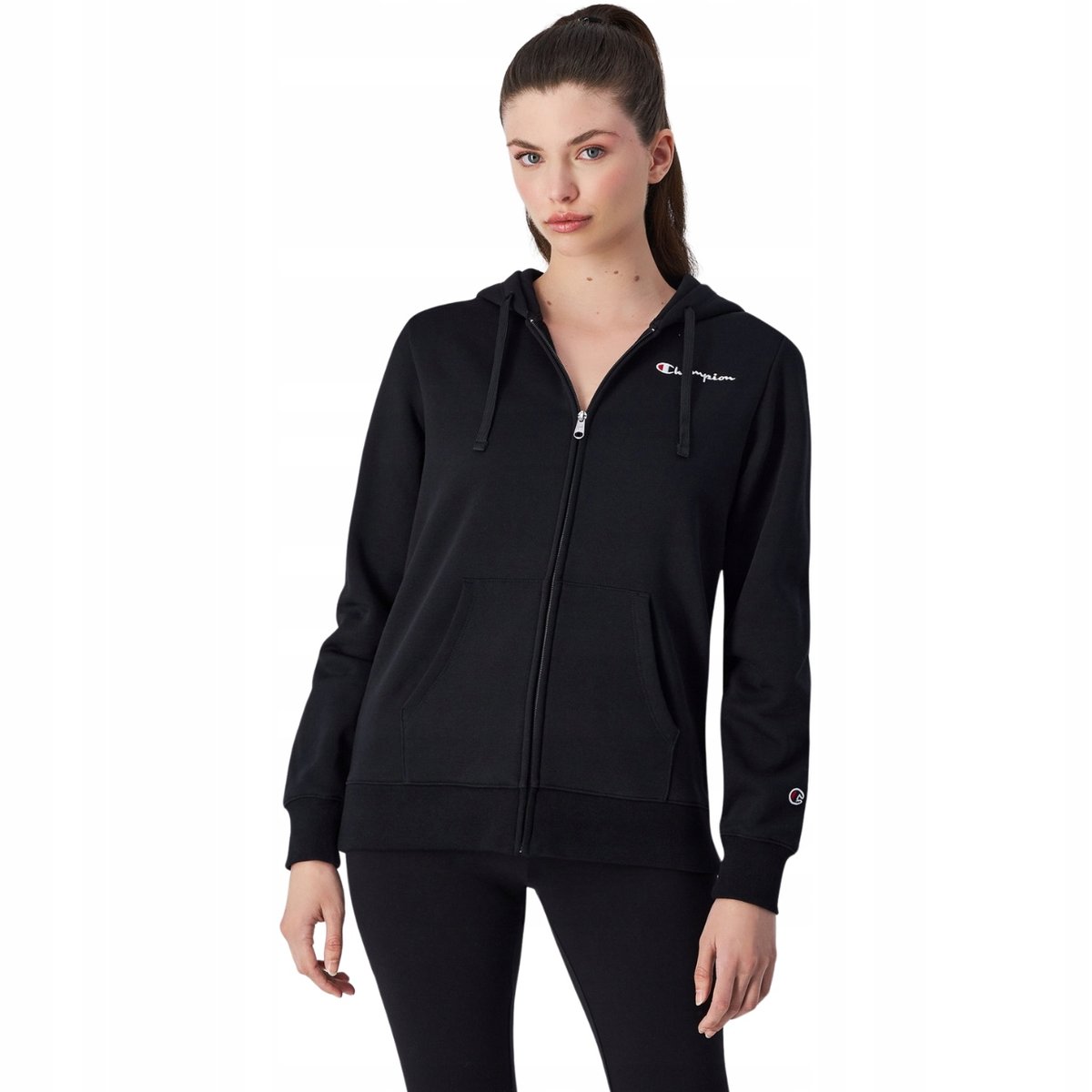 Bluza damska Champion Full Zip Hoodie czarna 117531 KK001 XS