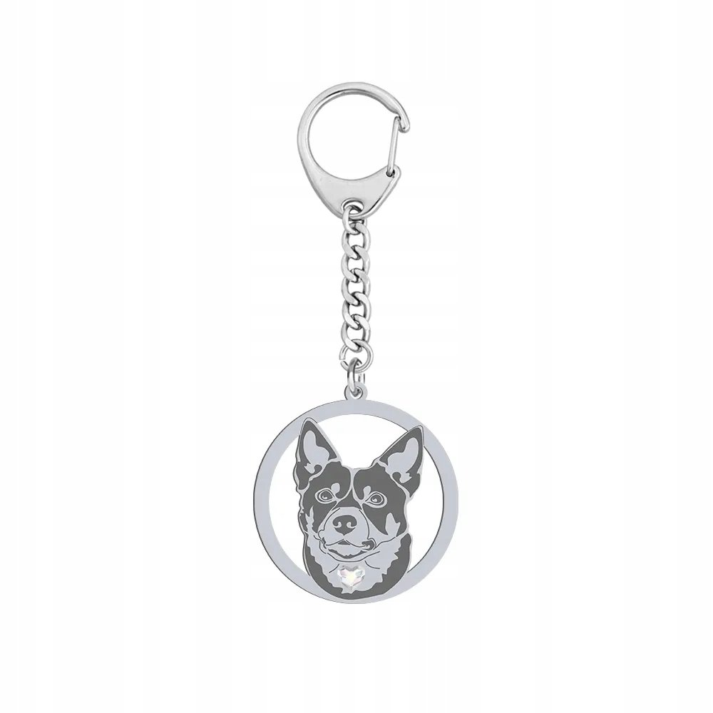 Brelok Srebrny z psem Australian Kelpie 925 Kobieta Prezent GRAWER GRATIS