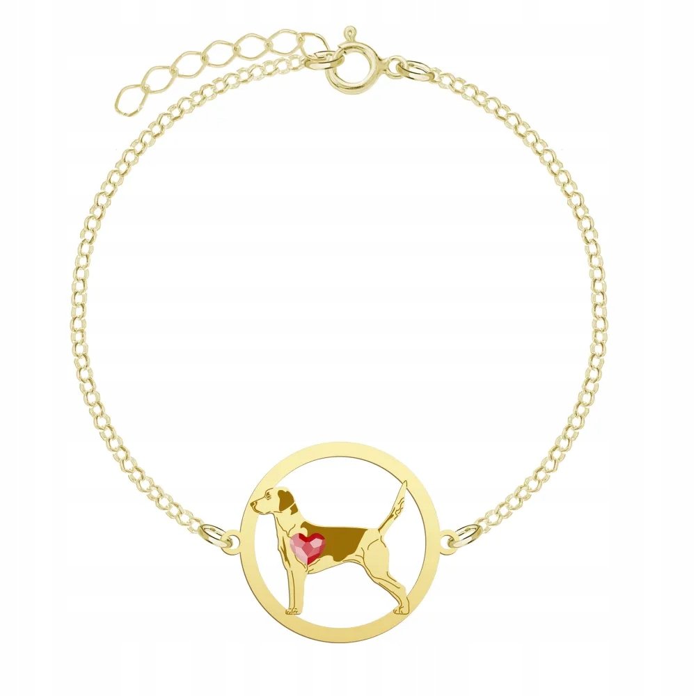 Bransoletka Złota z psem Harrier 925 Biżuteria Łańcuszek GRAWER GRATIS