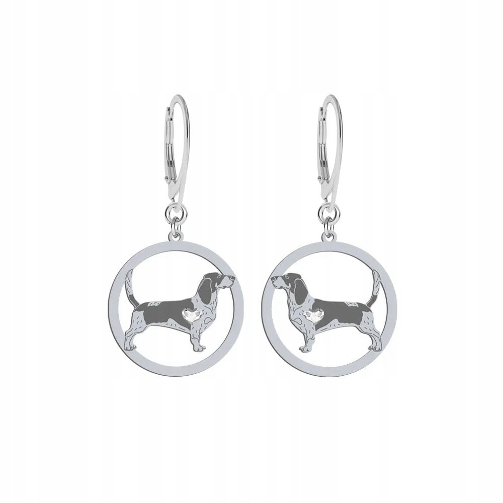 Kolczyki Srebrne z psem rasy Basset Gaskoński 925 bigiel Biżuteria GRAWER