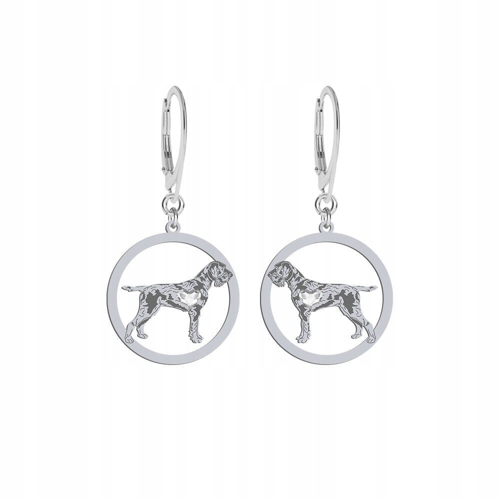 Kolczyki Srebrne z psem Wyżeł Niemiecki Szorstkowłosy 925 Biżuteria GRAWER
