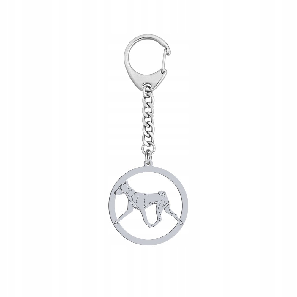 Brelok do kluczy Basenji Srebro925 Prezent Breloczek GRAWER GRATIS