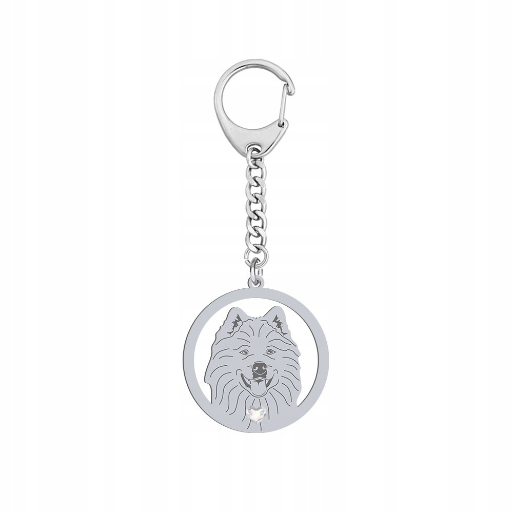 Brelok Srebrny do kluczy z Samoyed Srebro 925 Biżuteria Prezent GRAWER