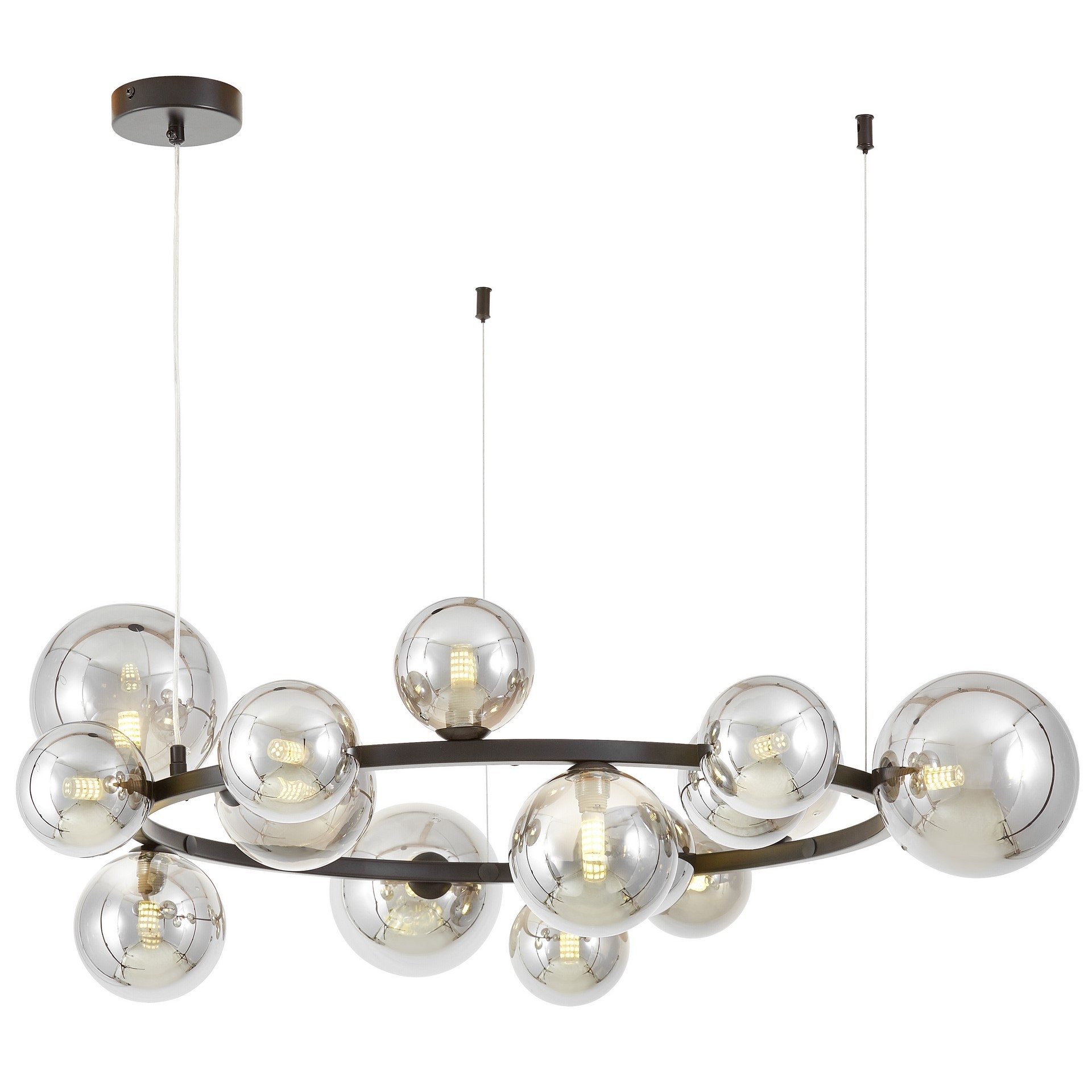 NOWOCZESNA LAMPA WISZĄCA CZARNO-DYMIONY MERIDO W15