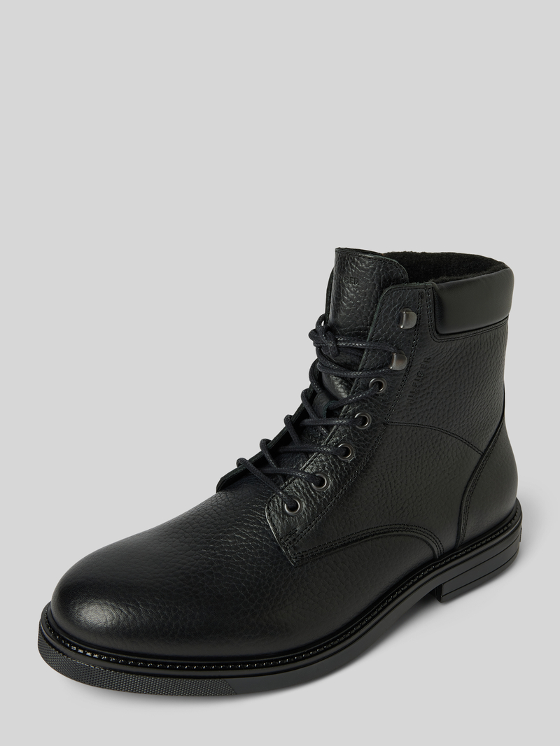 Buty skórzane z detalami z logo