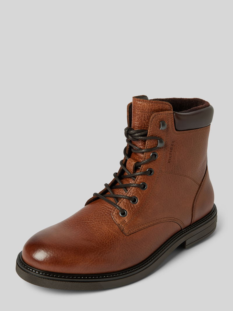 Buty skórzane z detalami z logo