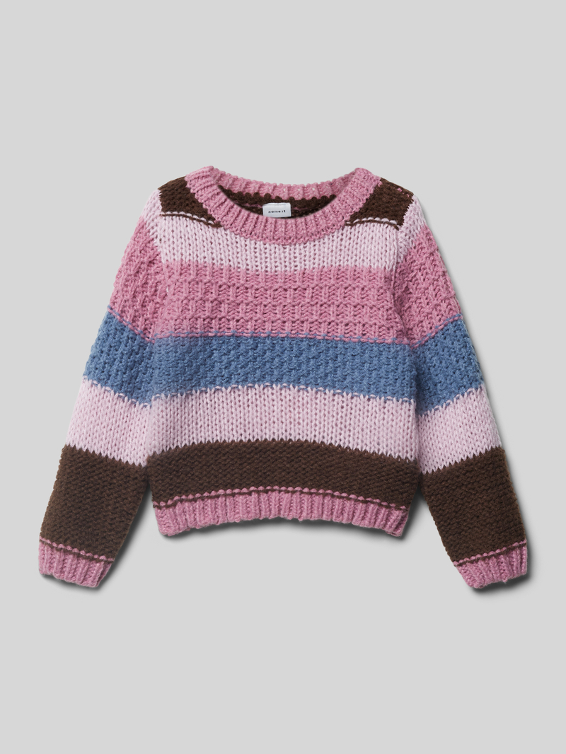 Sweter z dzianiny z prążkowanymi wykończeniami model ‘FORONJA’