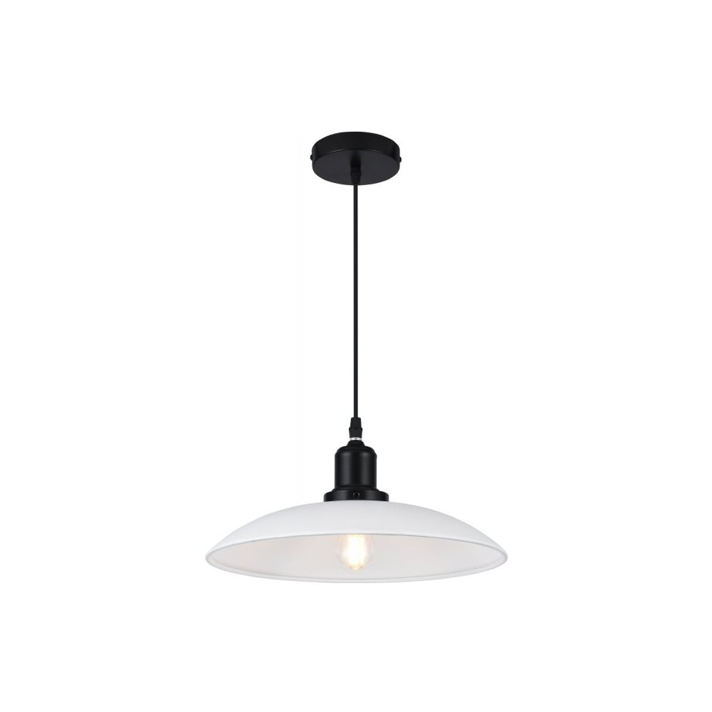 Biało-czarna lampa wisząca z metalowym kloszem Horizon – GTV