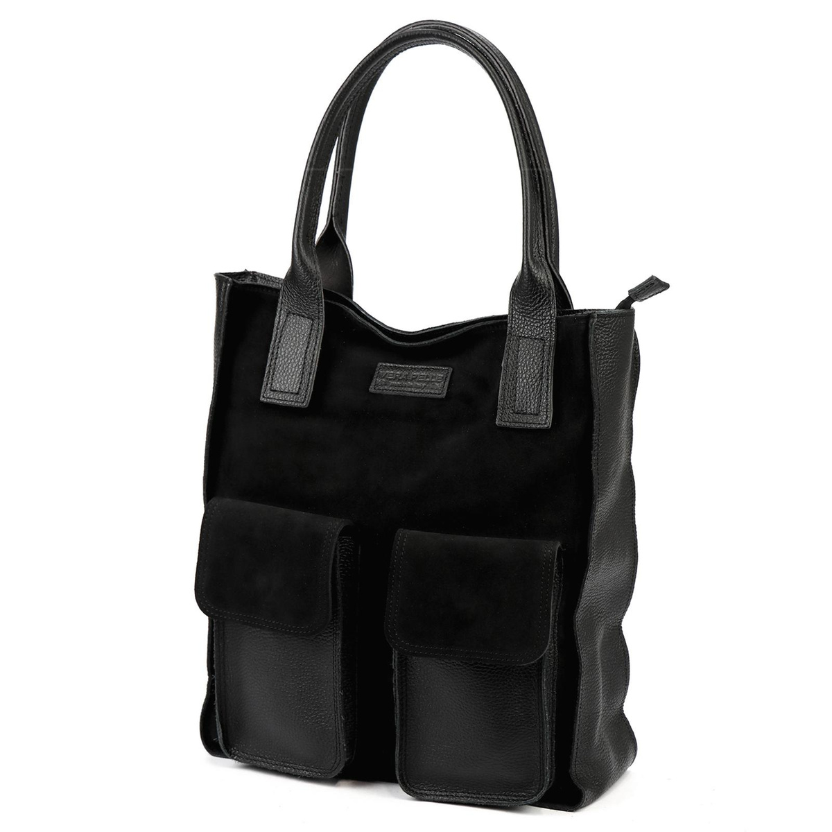 Torebka na ramię Duża damska shopperbag z kieszeniami skórzana Angelo