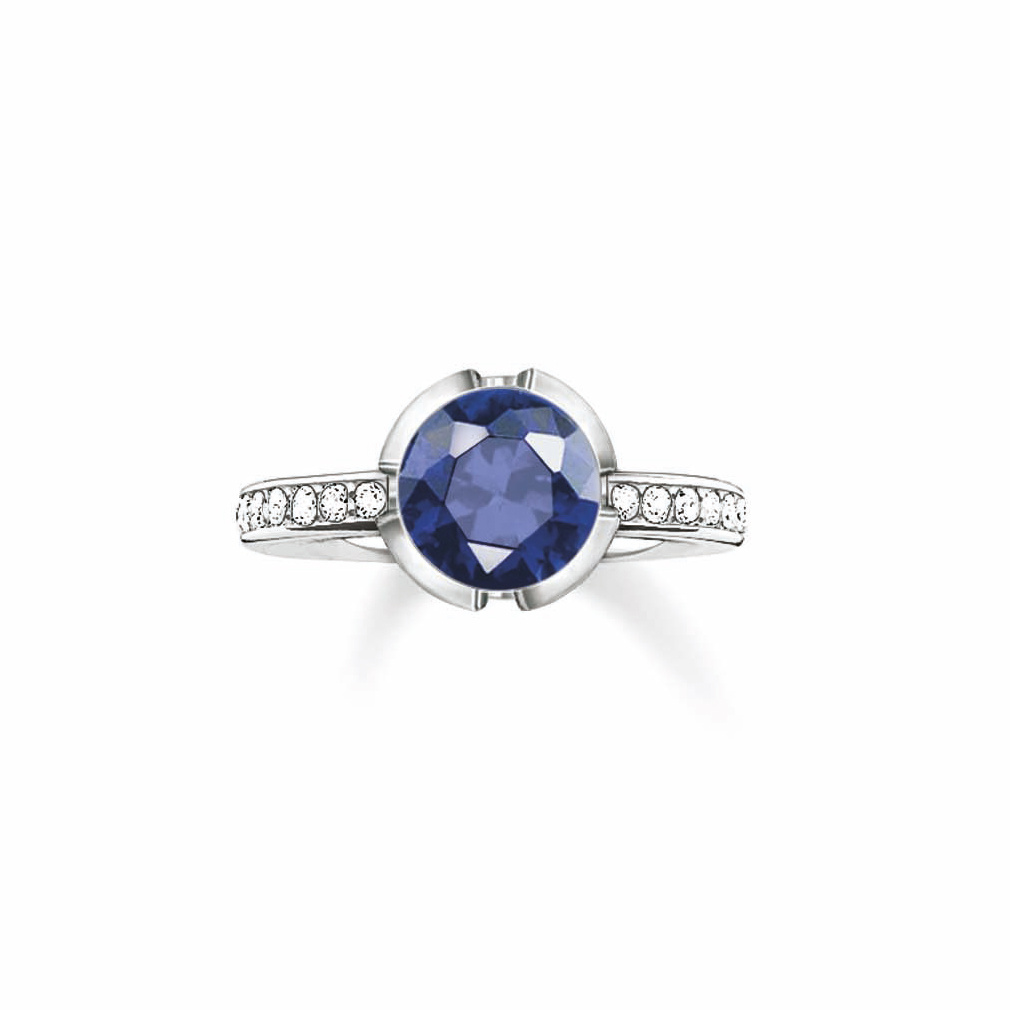 Biżuteria THOMAS SABO 035-050-32-54. Pierścionek, Kolor niebieski srebrny. Kobieta.