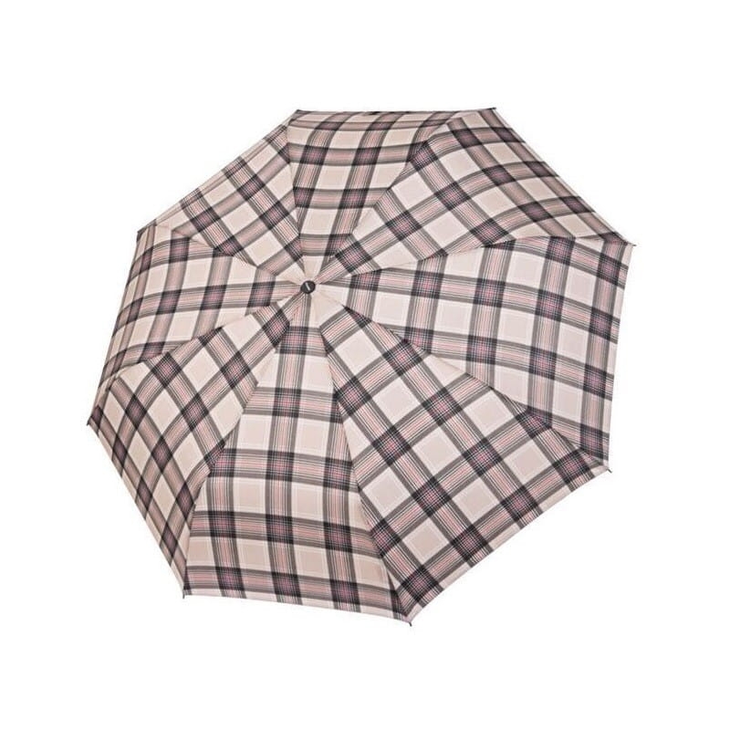 Parasol damski Doppler Fiber Magic automatyczny składany beżowy w kratę