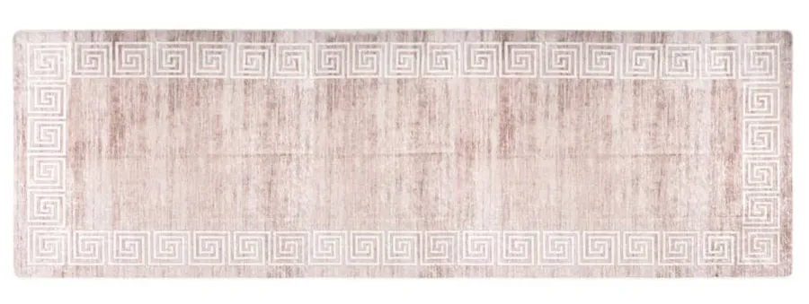 Prostokątny beżowy dywan w grecki wzór 80x300 cm F1-W51