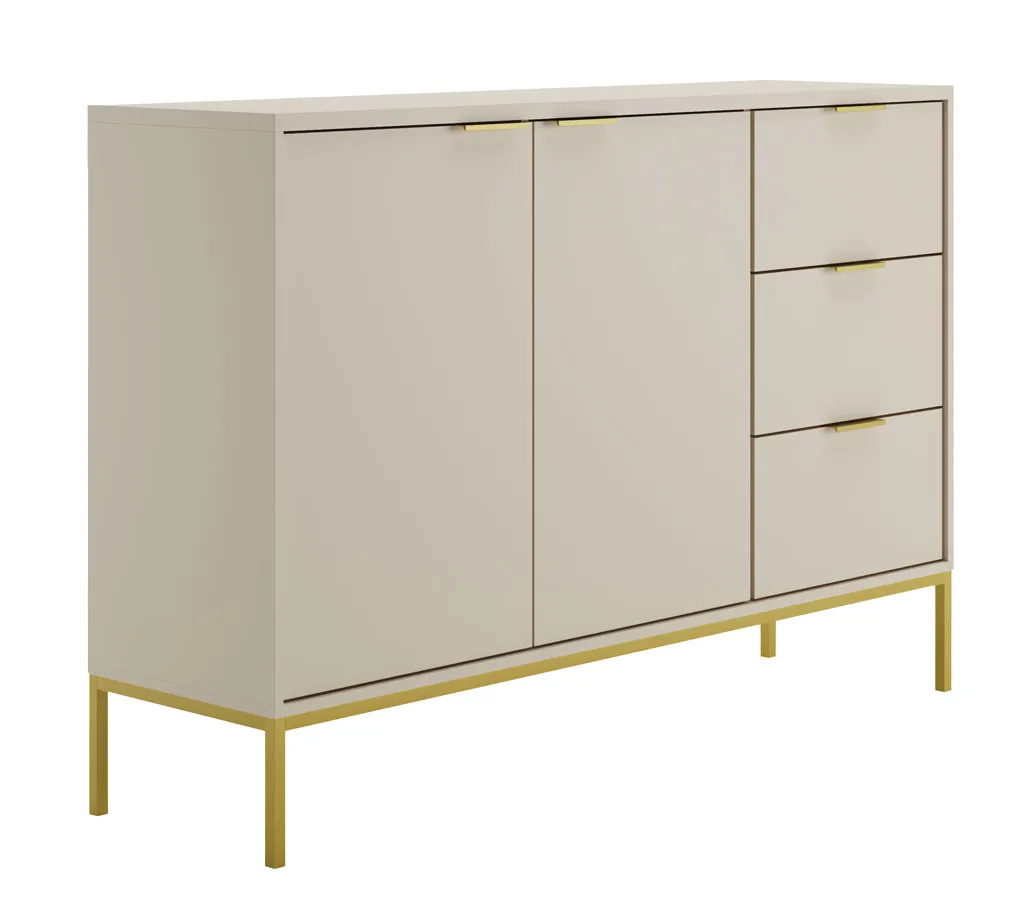 Komoda na nóżkach w stulu glamour kaszmir + złoty B0-G08