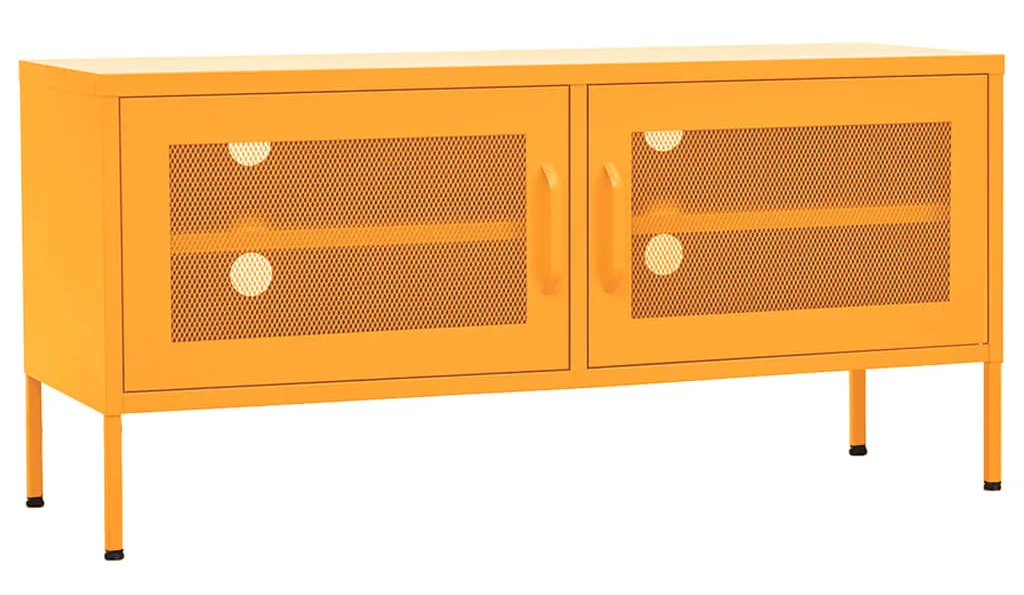 Stalowa szafka pod TV z drzwiczkami kolor musztardowy H8-K67