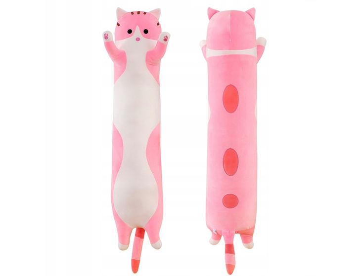 Długi Kotek Różowy Kot Uniwersalna Maskotka Poduszka Pluszak 150cm XLL