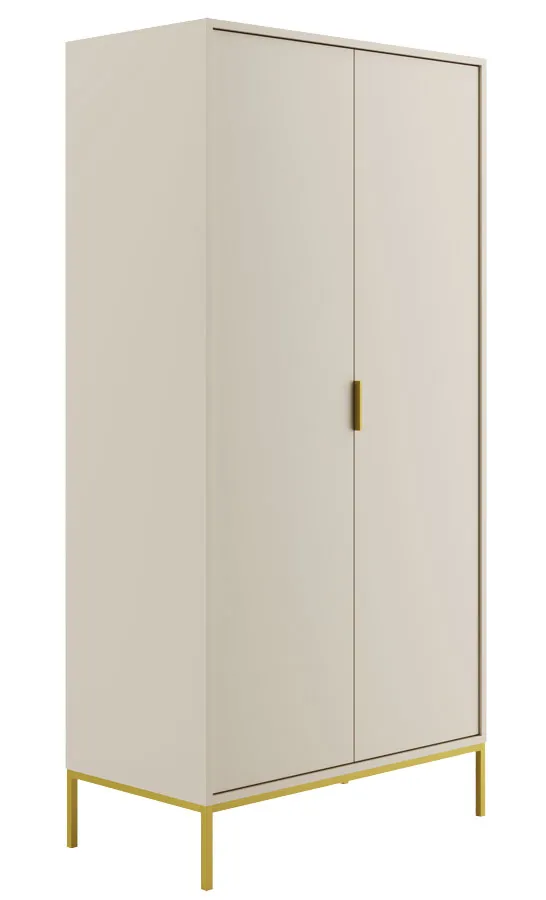 Dwudrzwiowa szafa ze złotym stelażem kaszmir B3-D11