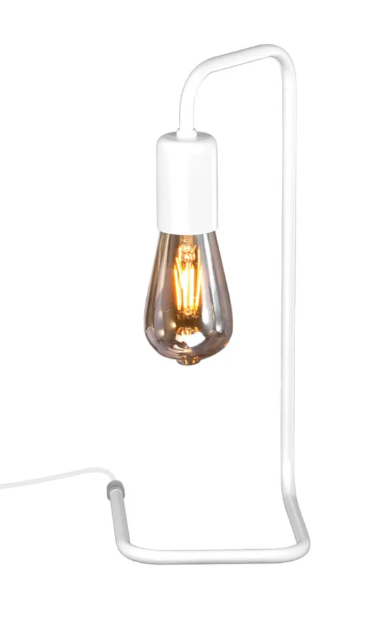 Biała industrialna lampka stołowa bez klosza - A732 B9-P35