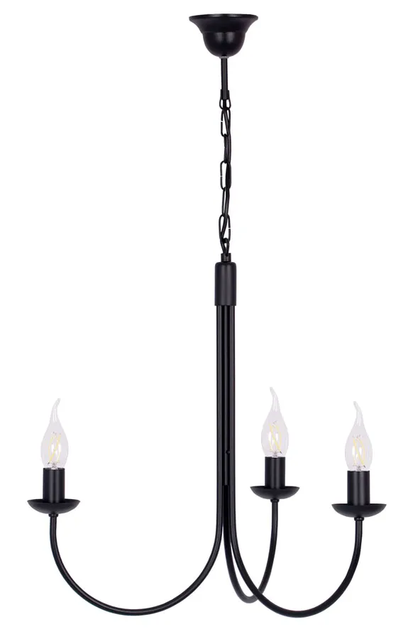 Czarny potrójny żyrandol świecznikowy A748 S2-D63