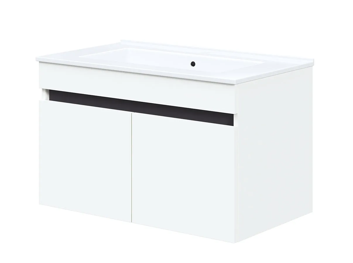 Wisząca szafka łazienkowa biały + antracyt B6-W03
