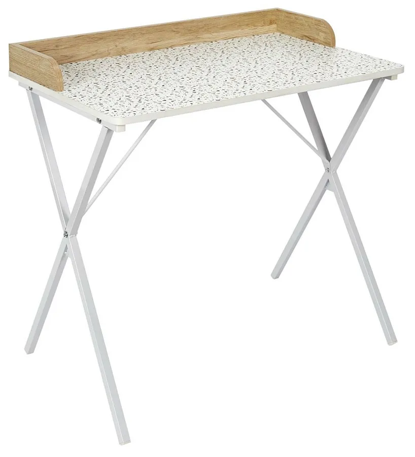 Elior Minimalistyczne Biurko Z Wzorem Białego Lastryko E7-S38