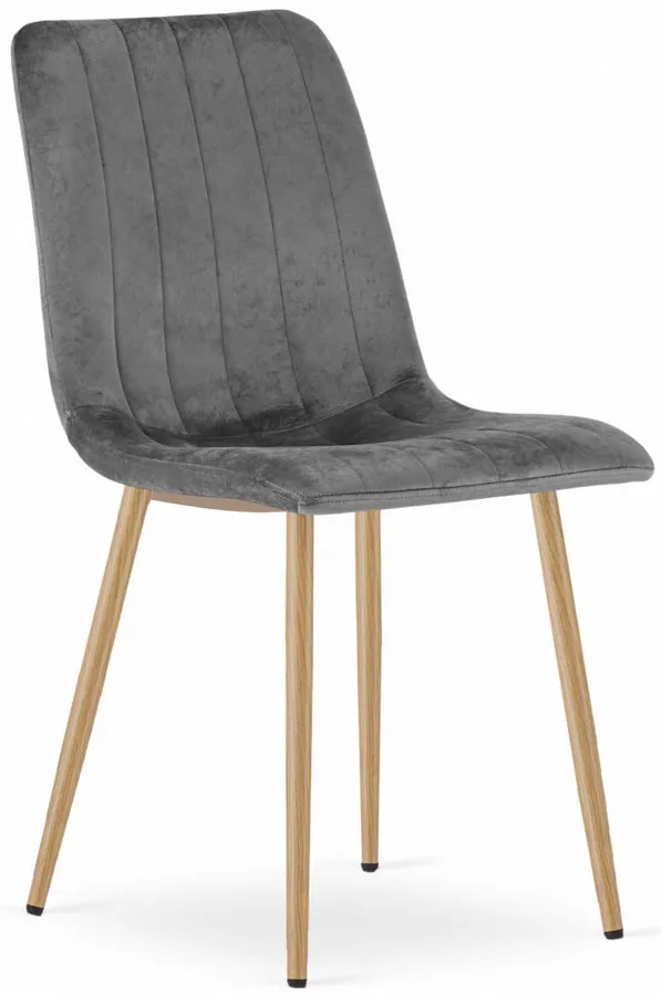 Ciemnoszare krzesła welurowe tapicerowane 4 szt. M6-N83
