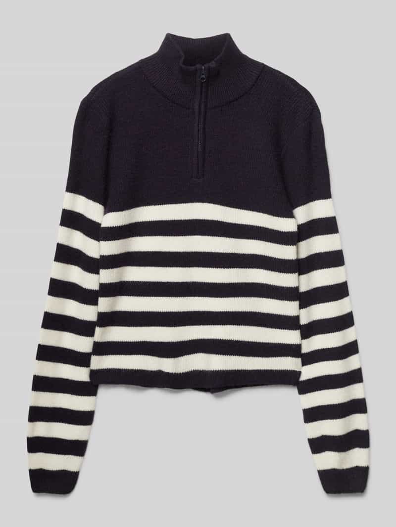 Sweter z dzianiny o kroju regular fit ze wzorem w paski model ‘FRANCA’