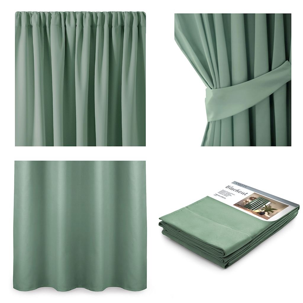 Amelia Home, Zasłona, Pleat, Mint, 140x245, 1szt.