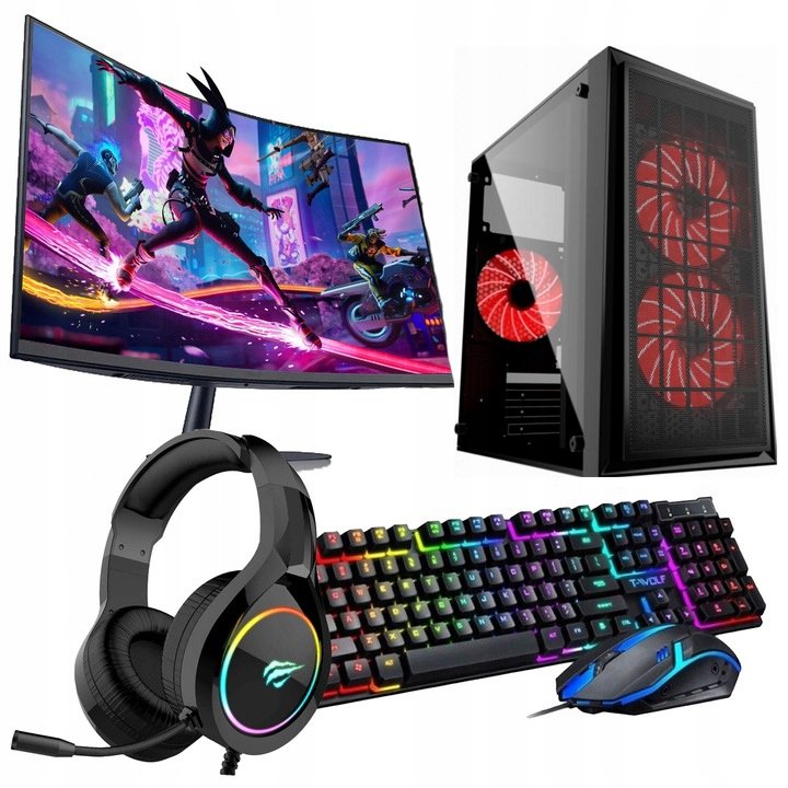 ZESTAW KOMPUTER GAMINGOWY I7 16GB RAM 512SSD WIN10 DO GIER