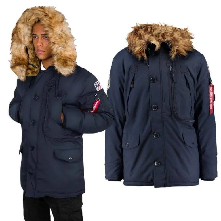 Kurtka z kapturem Alpha Industries Polar Jacket 123144 07 - Granatowa