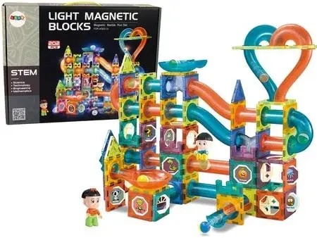 Klocki magnetyczne zjeżdżania świecąca 202el - Leantoys