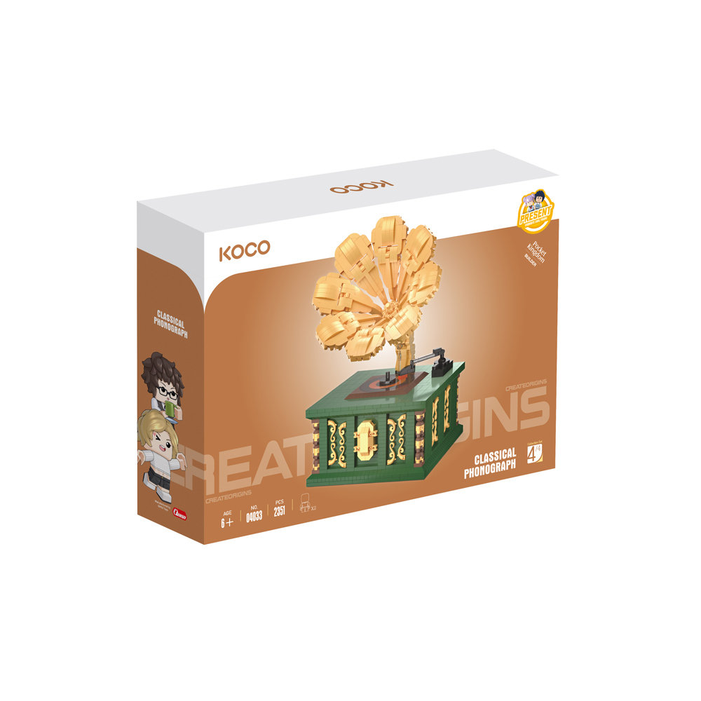 KOCO Klocki Gramofon retro 2351 elementów