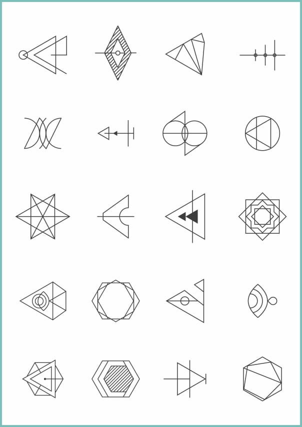 Tatuaże tymczasowe zmywalne sacred geometry symbol, arkusz A4