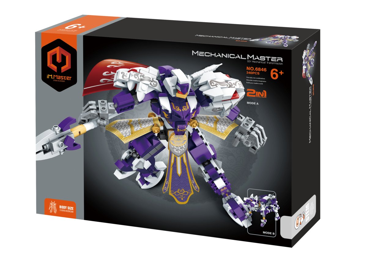 iM.Master Klocki robot tygrys fioletowy 2w1 340 elementów