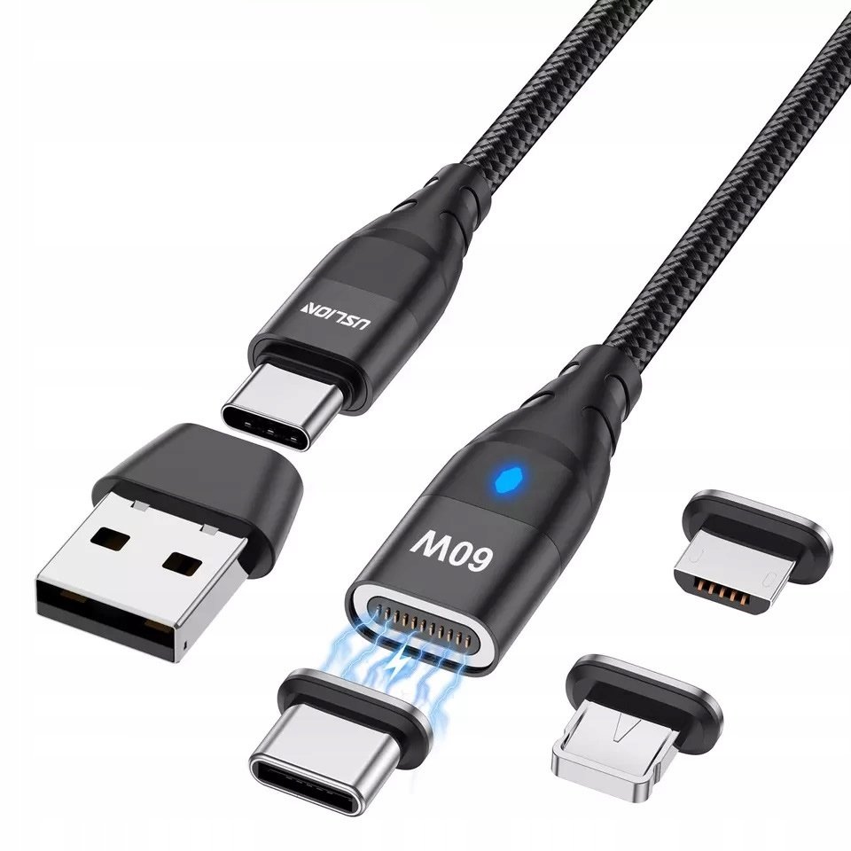 KABEL MAGNETYCZNY 1M SZYBKIE ŁADOWANIE 3A USB C PD