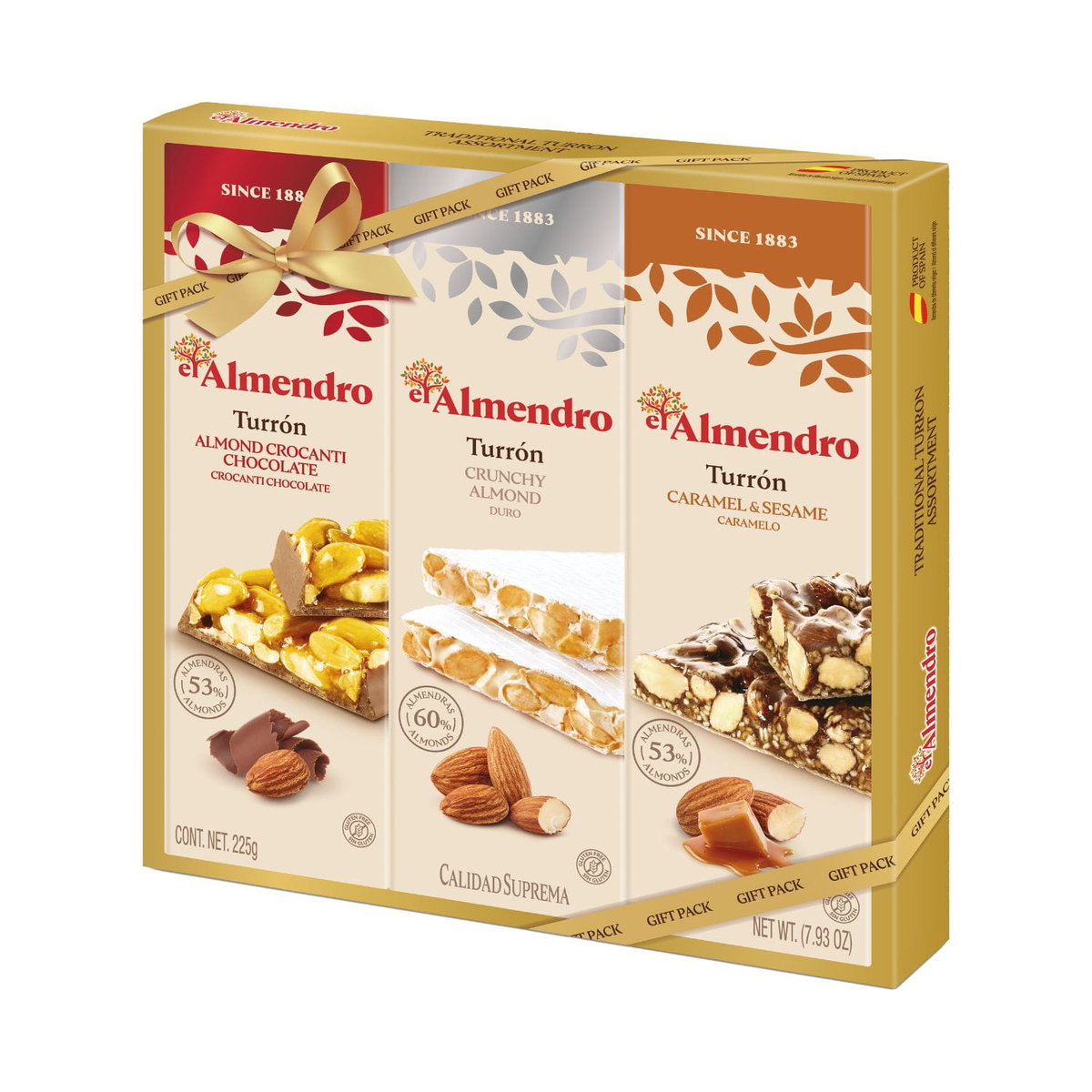 Turron - Zestaw na Prezent  3 Nugatów Migdałowych 225g