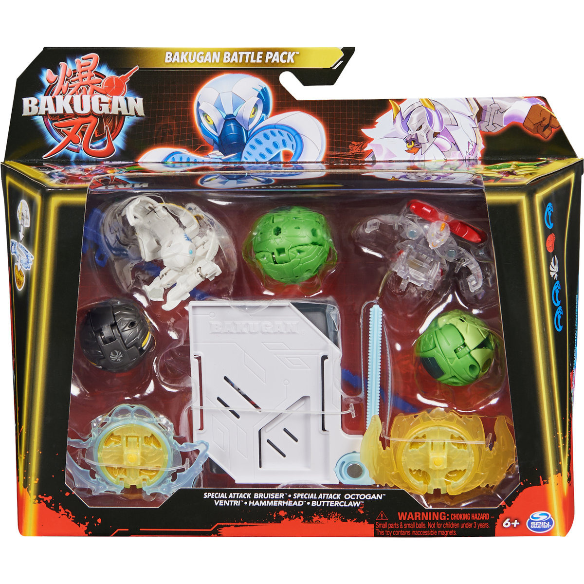 BAKUGAN 3.0 BATTLE PACK 5-PAK BRUISER OCTOGAN VENTRI HAMMERHEAD BUTTERCLAW